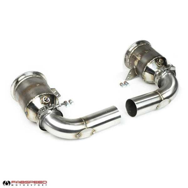 Fabspeed Porsche 992 Twin Turbo / Twin Turbo S Sport Catalytic Converters with GT2RS Style Outlets (2021+)